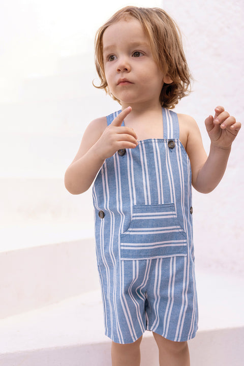 Salopette - Azur coton rayures - Image principale