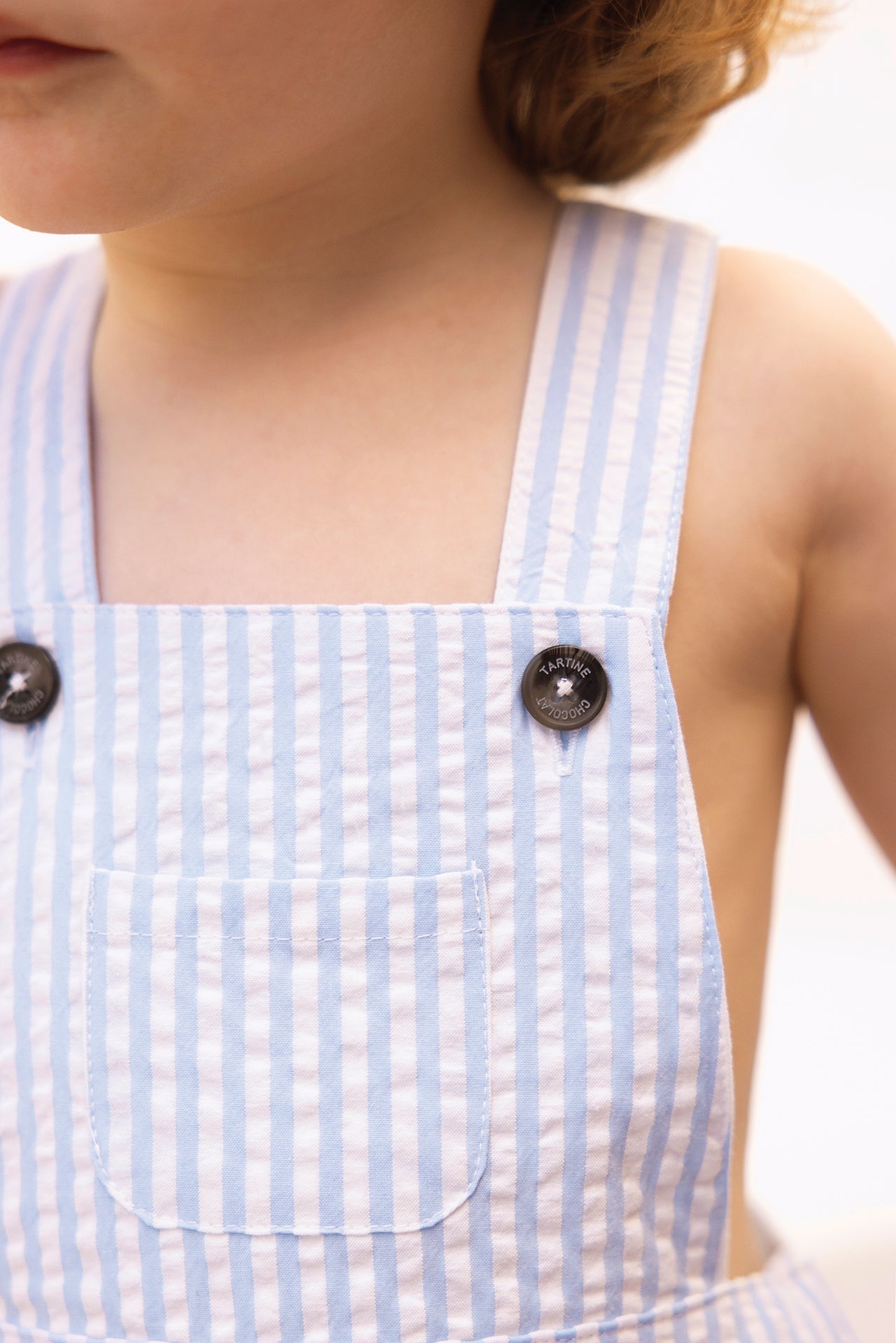 Mono corto - Azul nube de algodon Rayas