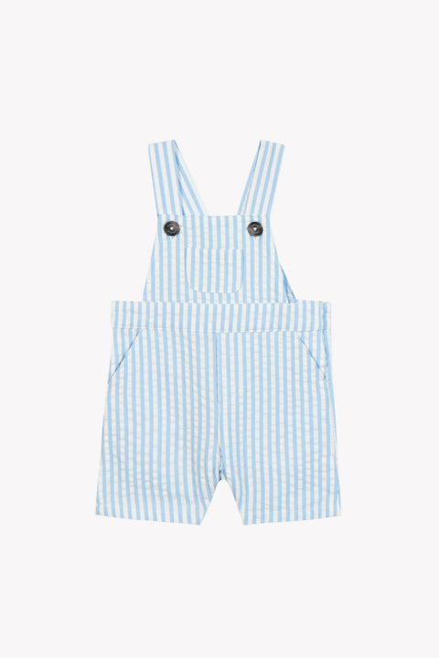 Kurze Overalls - Blau Wolkenbaumwolle Streifens - Image principale