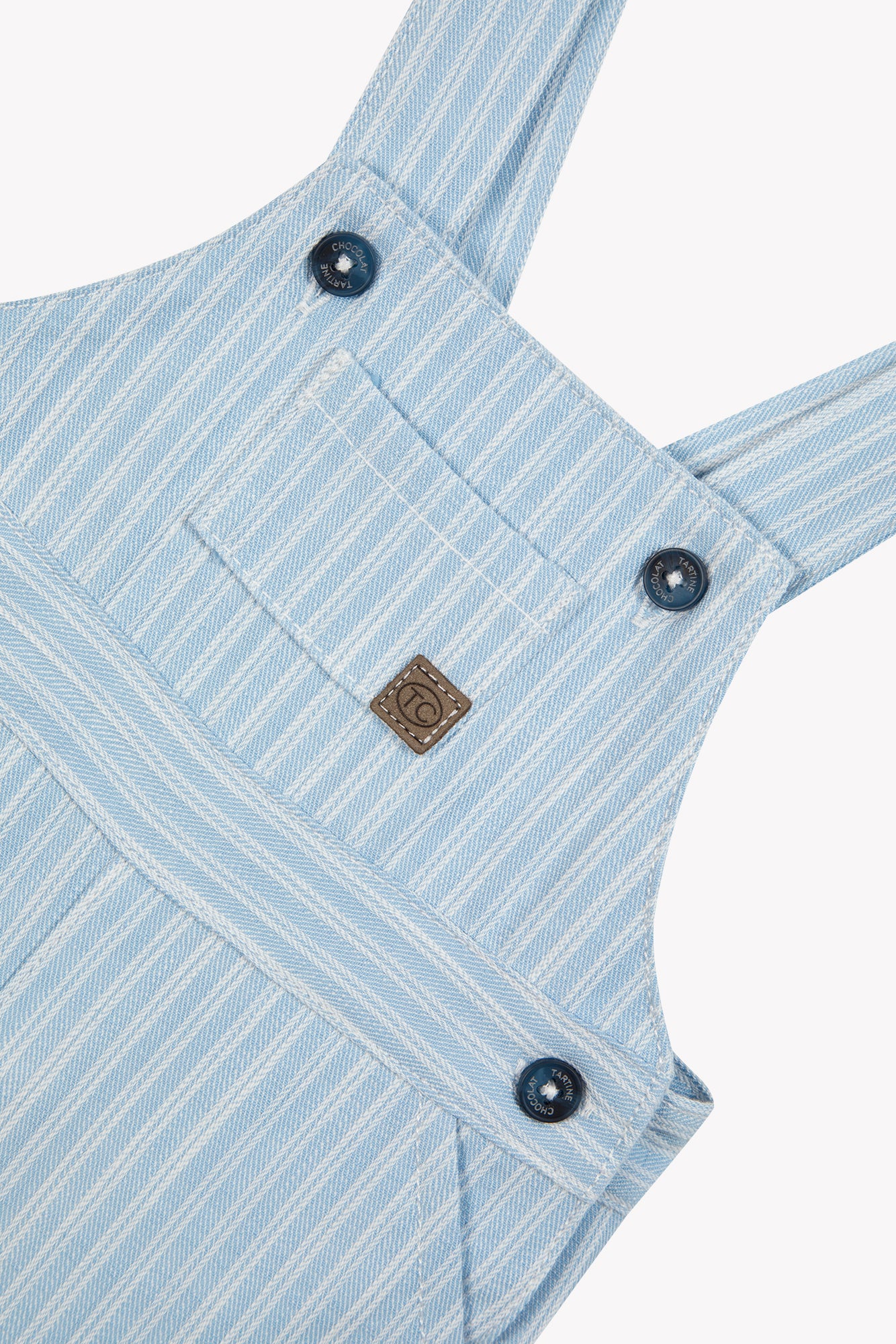 Korte overall - Blauw wolk Streeps