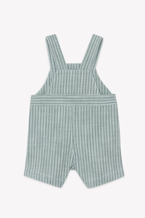 Kurzer Overall – Khakifarbene Baumwolle Streifens - Image principale