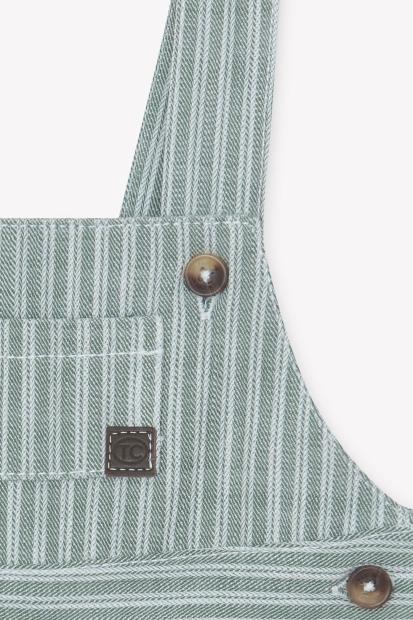 Korte overall - Kaki katoen Streeps