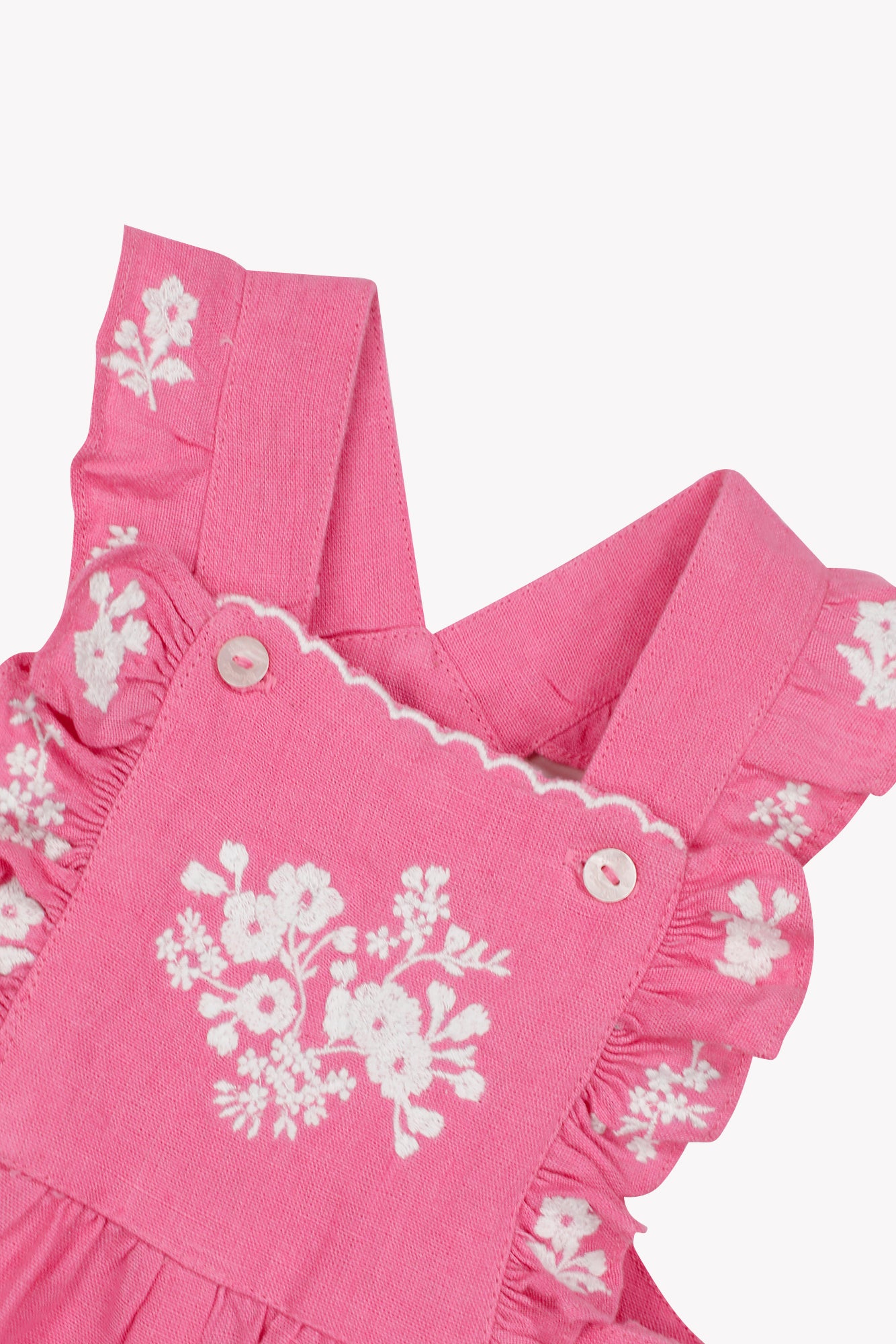 Salopette breve - Rosa biancheria Ricamo