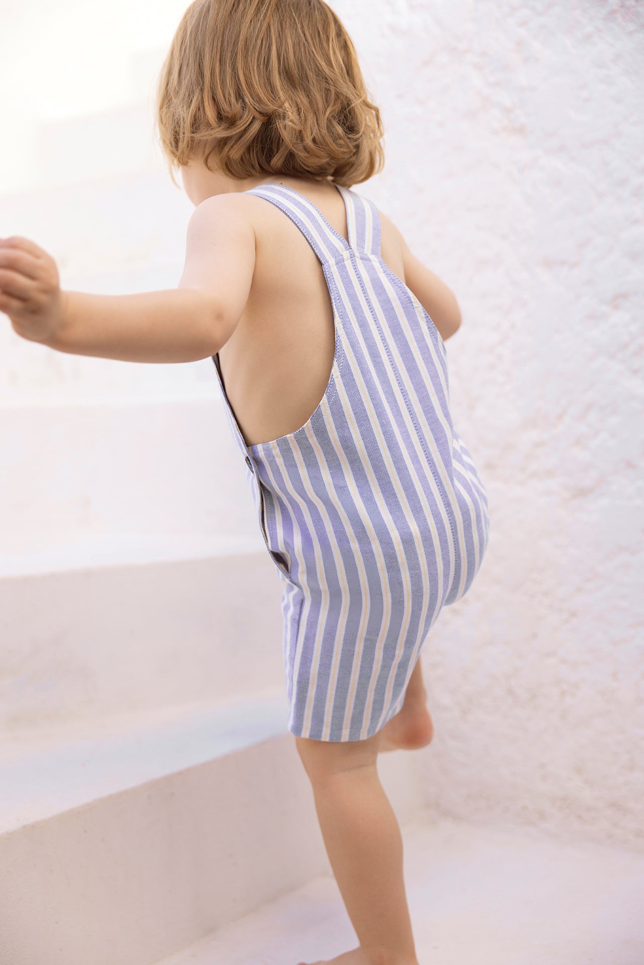 Salopette - Marine coton rayures