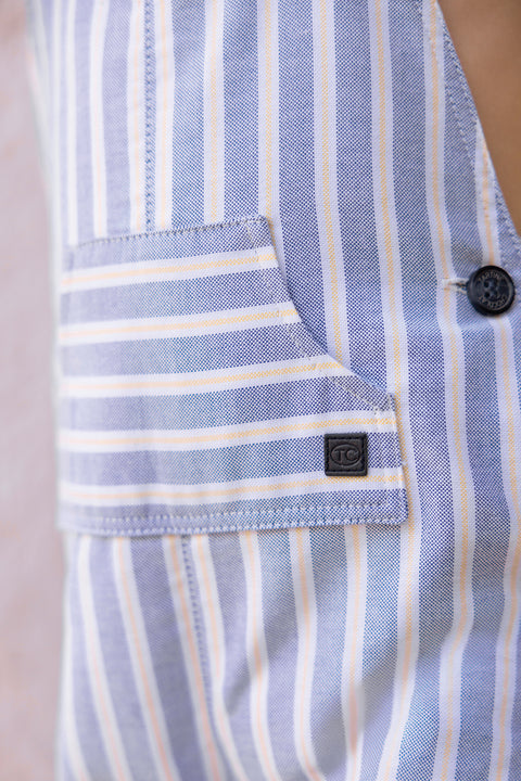 Salopette - Marine coton rayures - Image principale