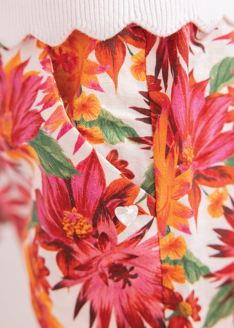 Pantalon - Coton imprimé fleuri - Image principale