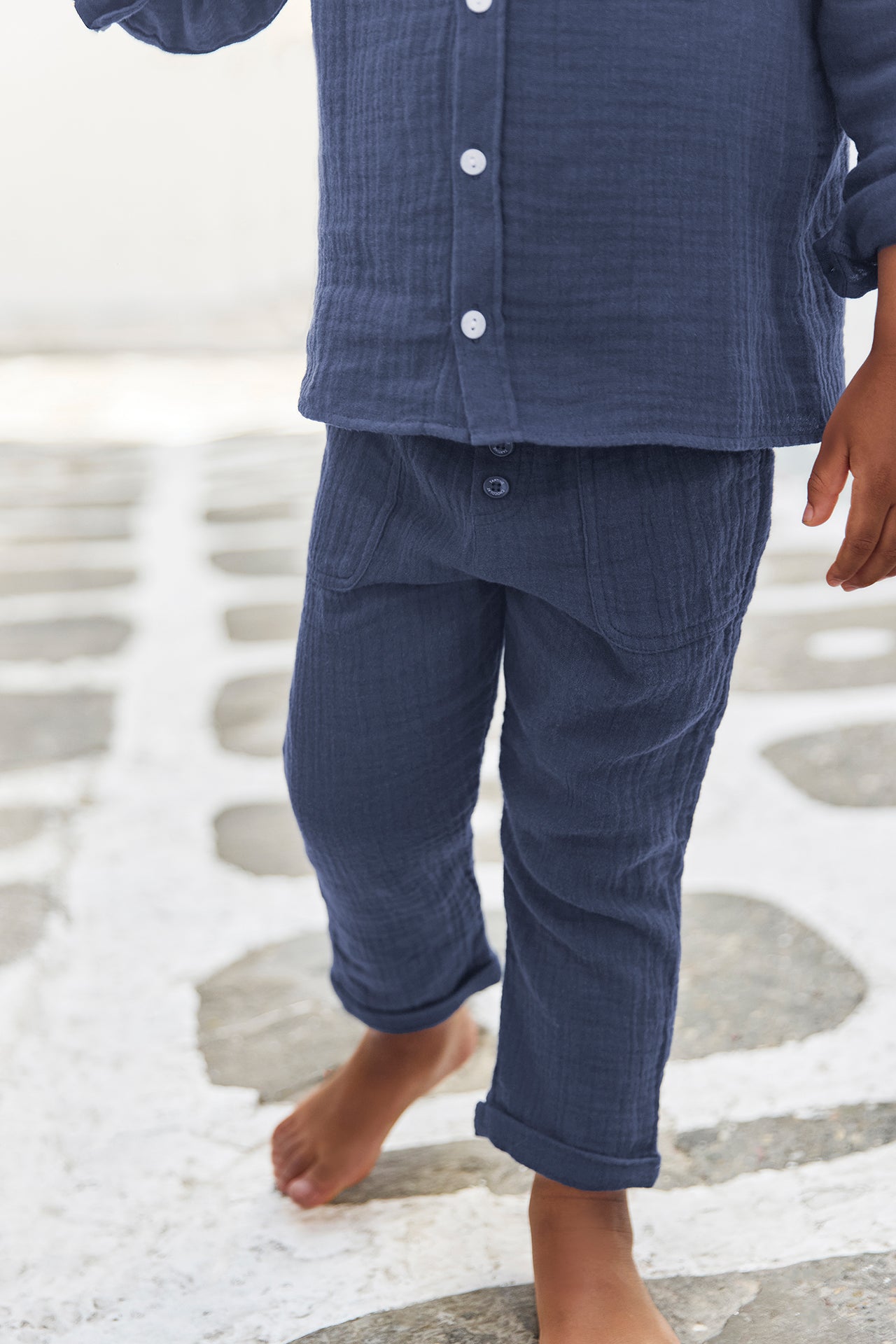 Trousers - Navy cotton