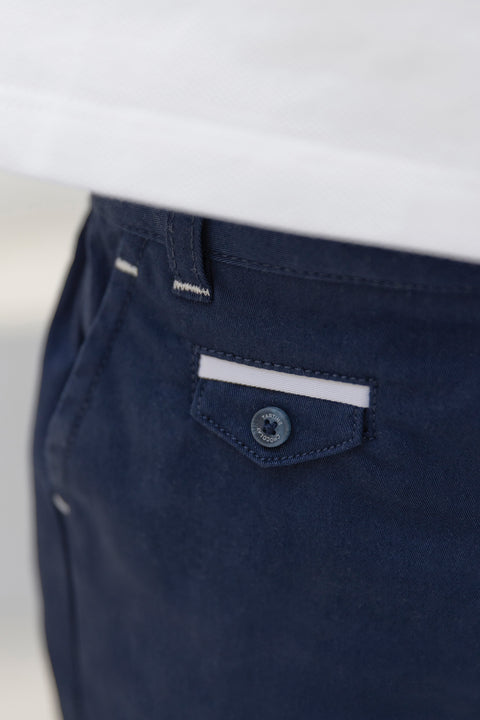 Pantalon - Azul marino algodón Ceremonia - Image principale