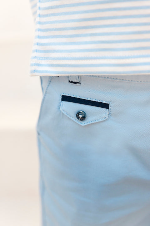 Pantalon - Bleu coton bord de mer - Image principale