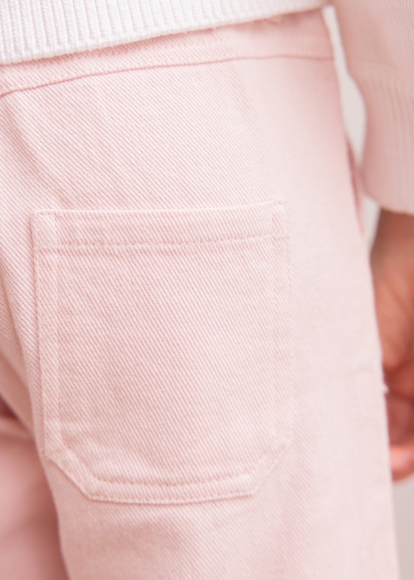 Pantalon - Rose coton broderie