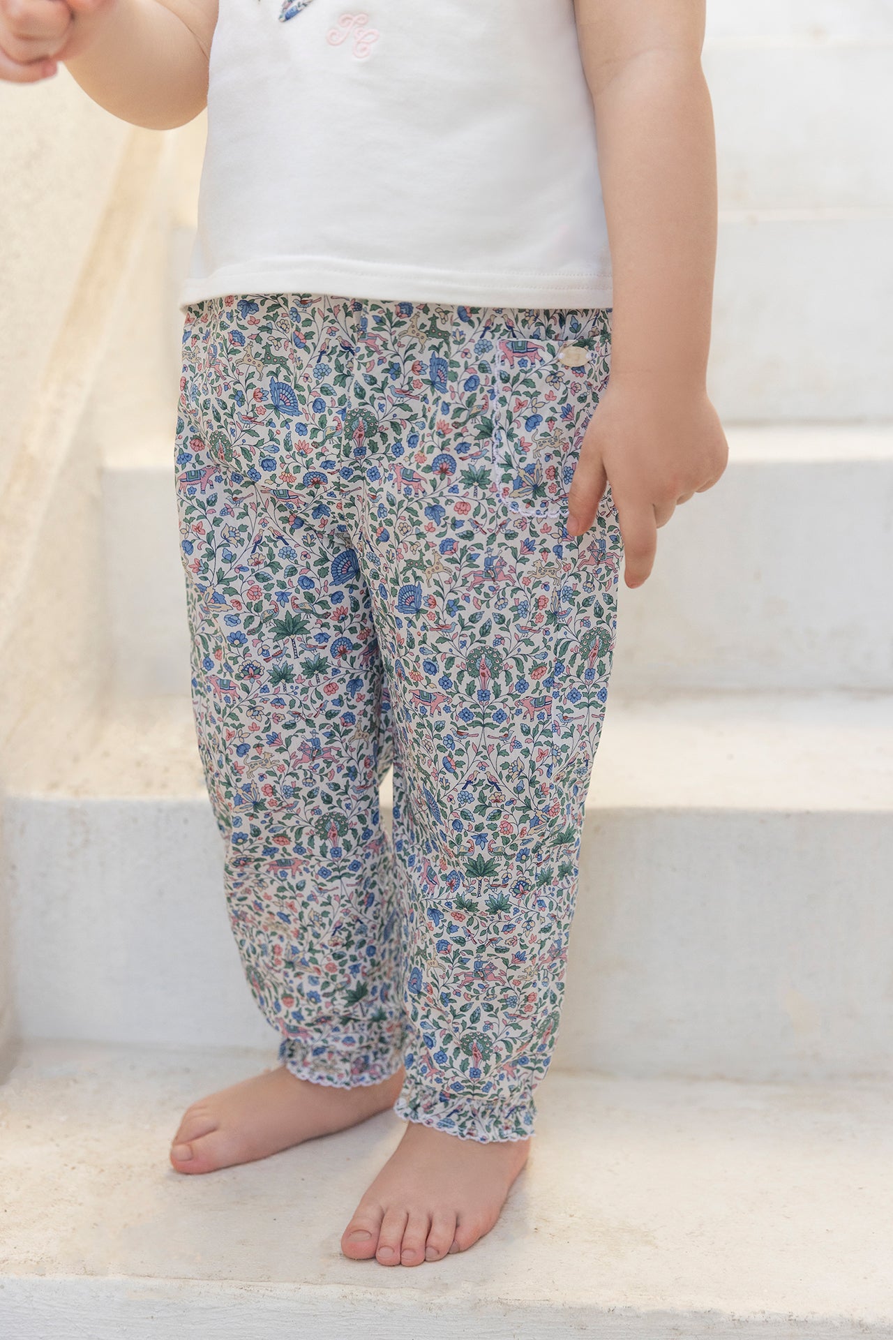 Pantalon - Coton imprimé tissu liberty