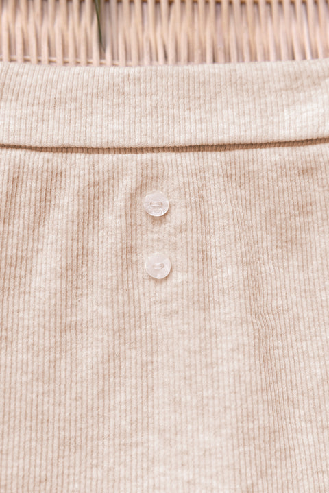 Legging - Beige chiné boutons - Image principale