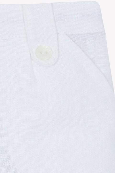 Kurze Hose - Weiss Leinen - Image principale