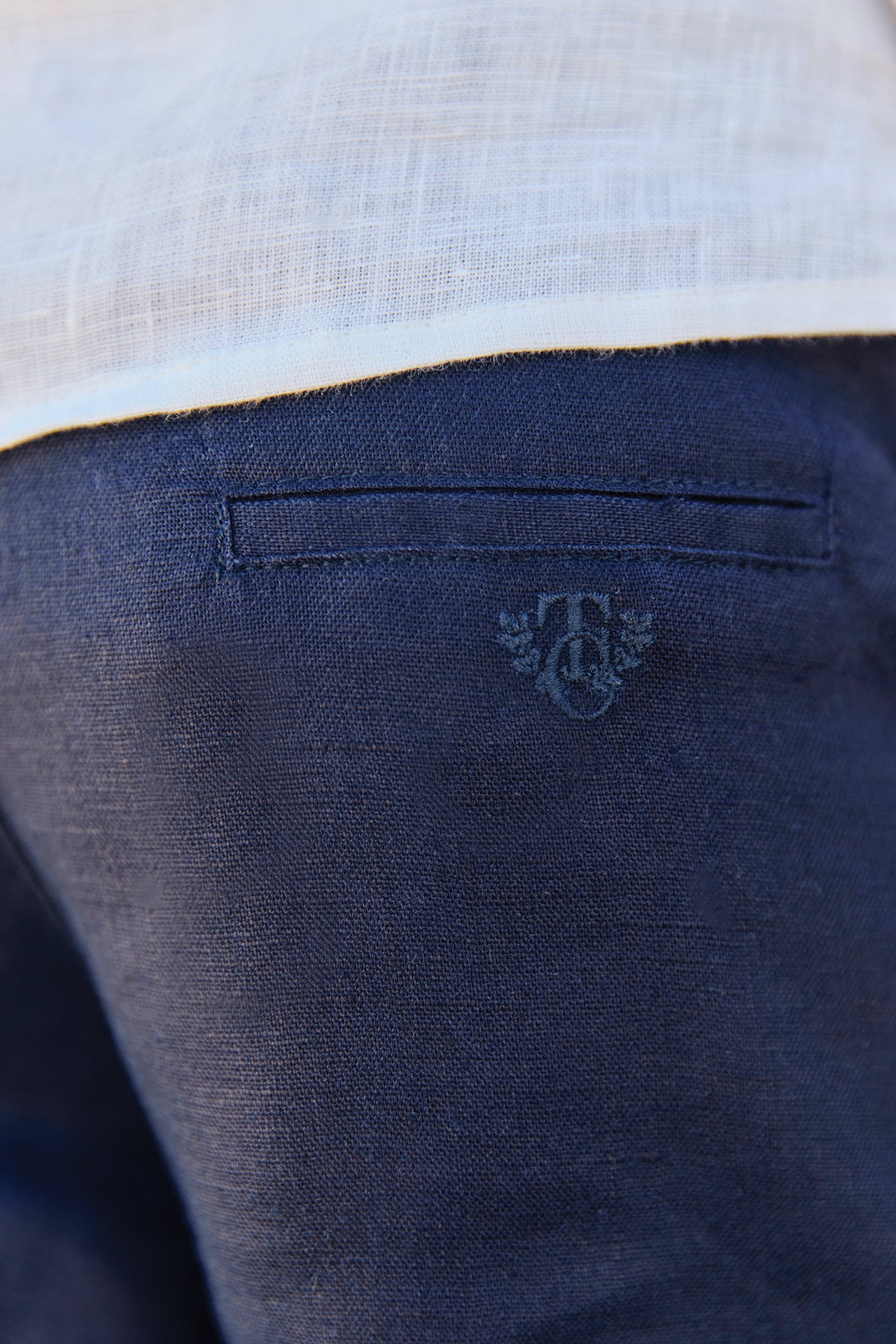 Kurze Hose - Marineblau Leinen Zeremonie