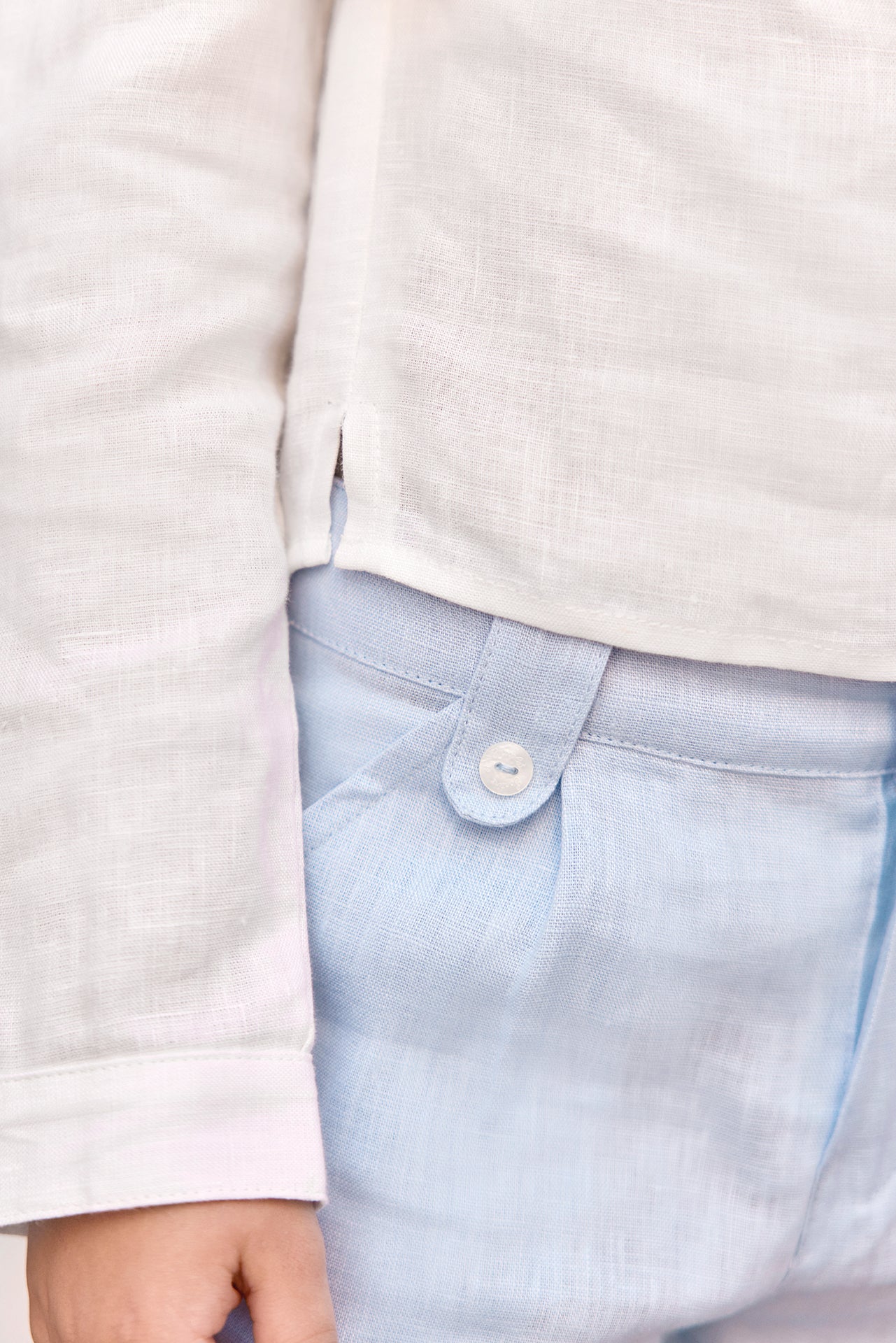 Kurze Hose - Blau Wolke Leinen Zeremonie