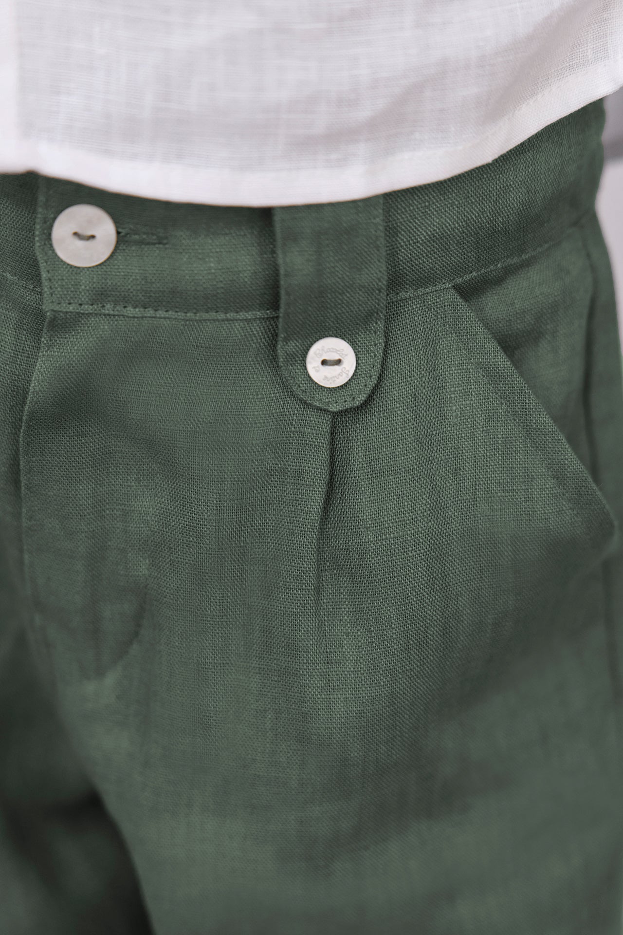 Kurze Hose - Khaki Leinen Zeremonie