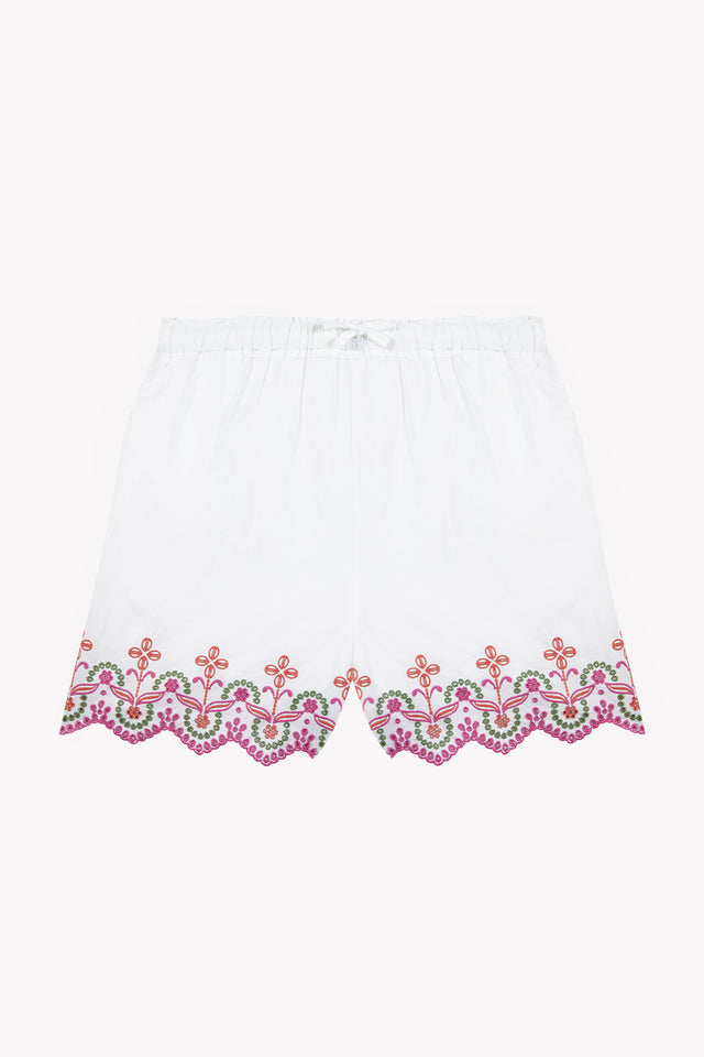 Short Femme - Blanc coton brodé - Image principale