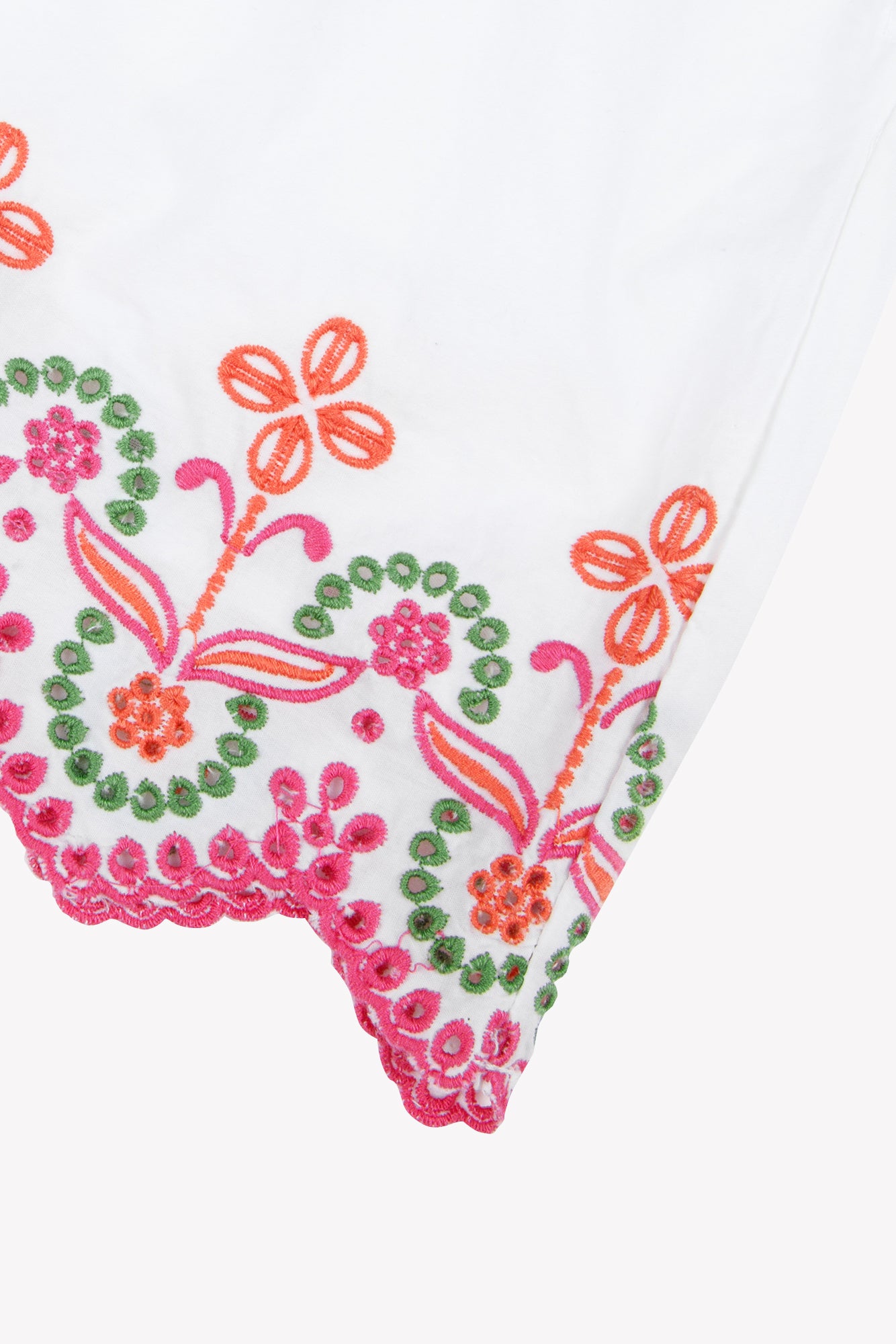 Short Femme - Blanc coton brodé