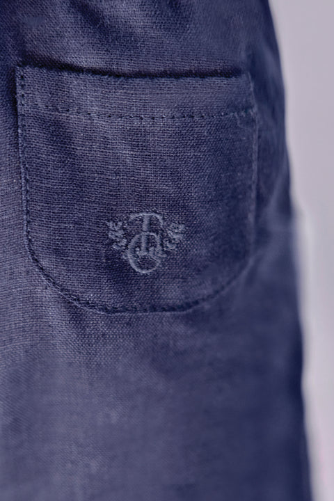 Overalls - Marineblau Leinen - Image principale