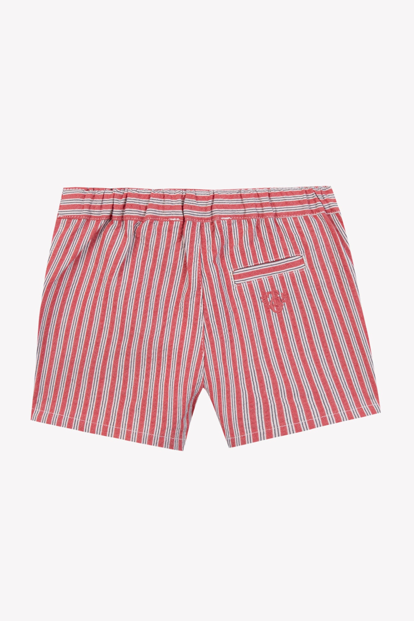 Short - Rouge coton rayures