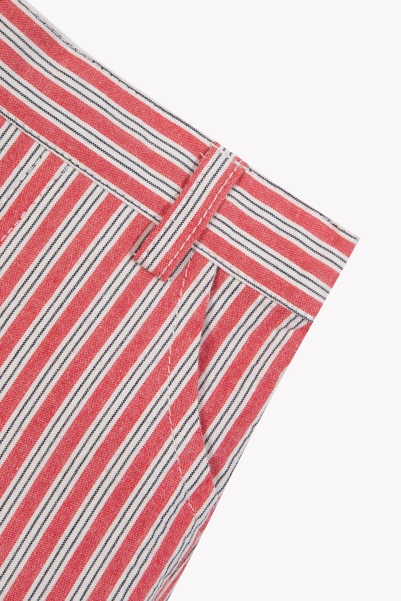 Kurze Hose - Rot Baumwolle Streifens