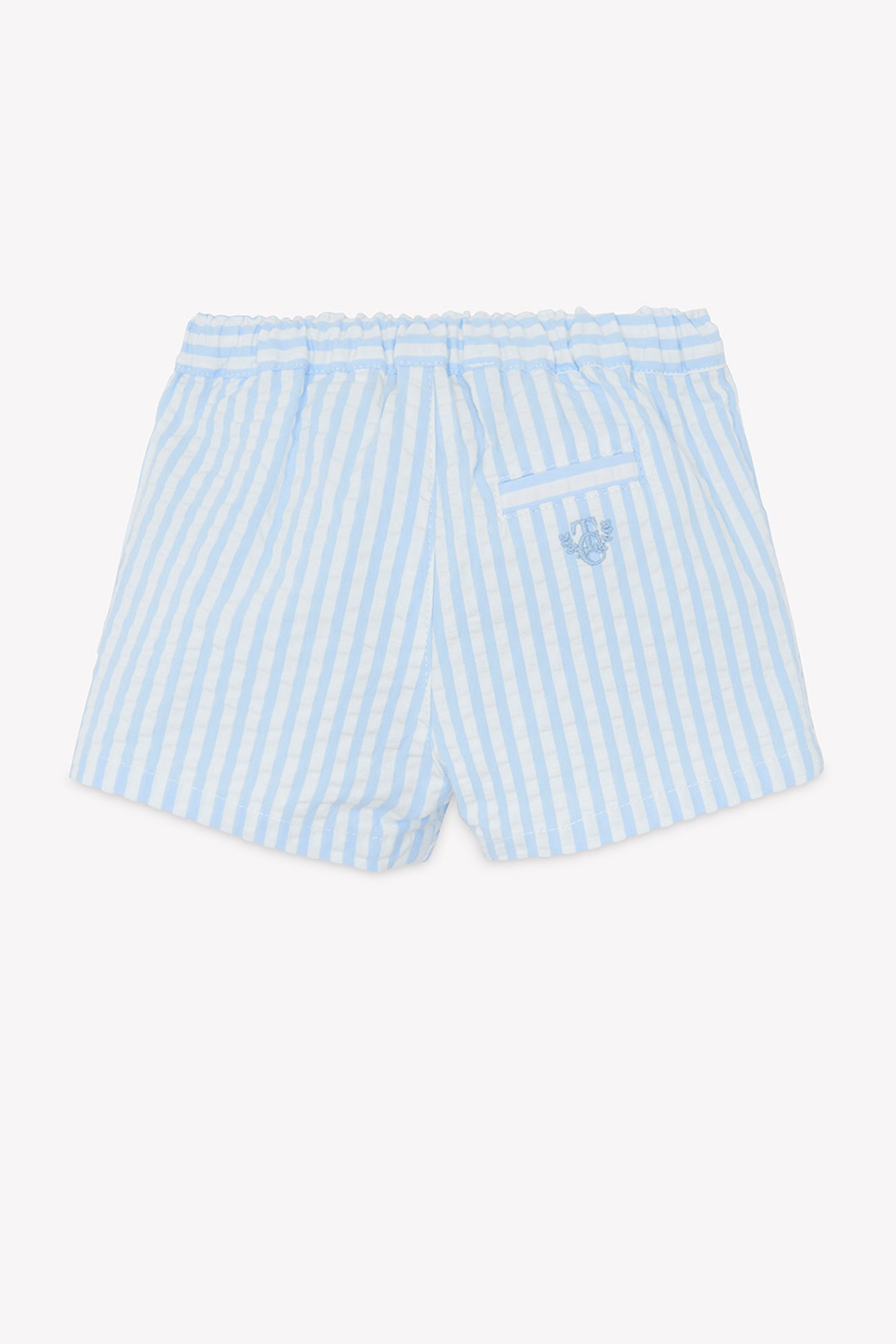 Kurze Hose - Blau Wolkenbaumwolle Streifens