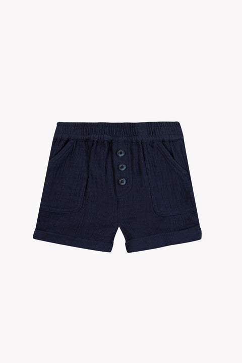 Short - Marine ourlet coton - Image principale