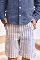 Kurze Hose - Blau Horizont Streifens