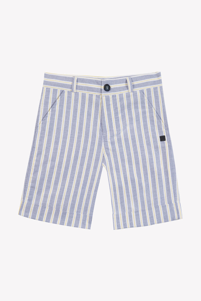 Short - Bleu horizon coton rayures - Image principale
