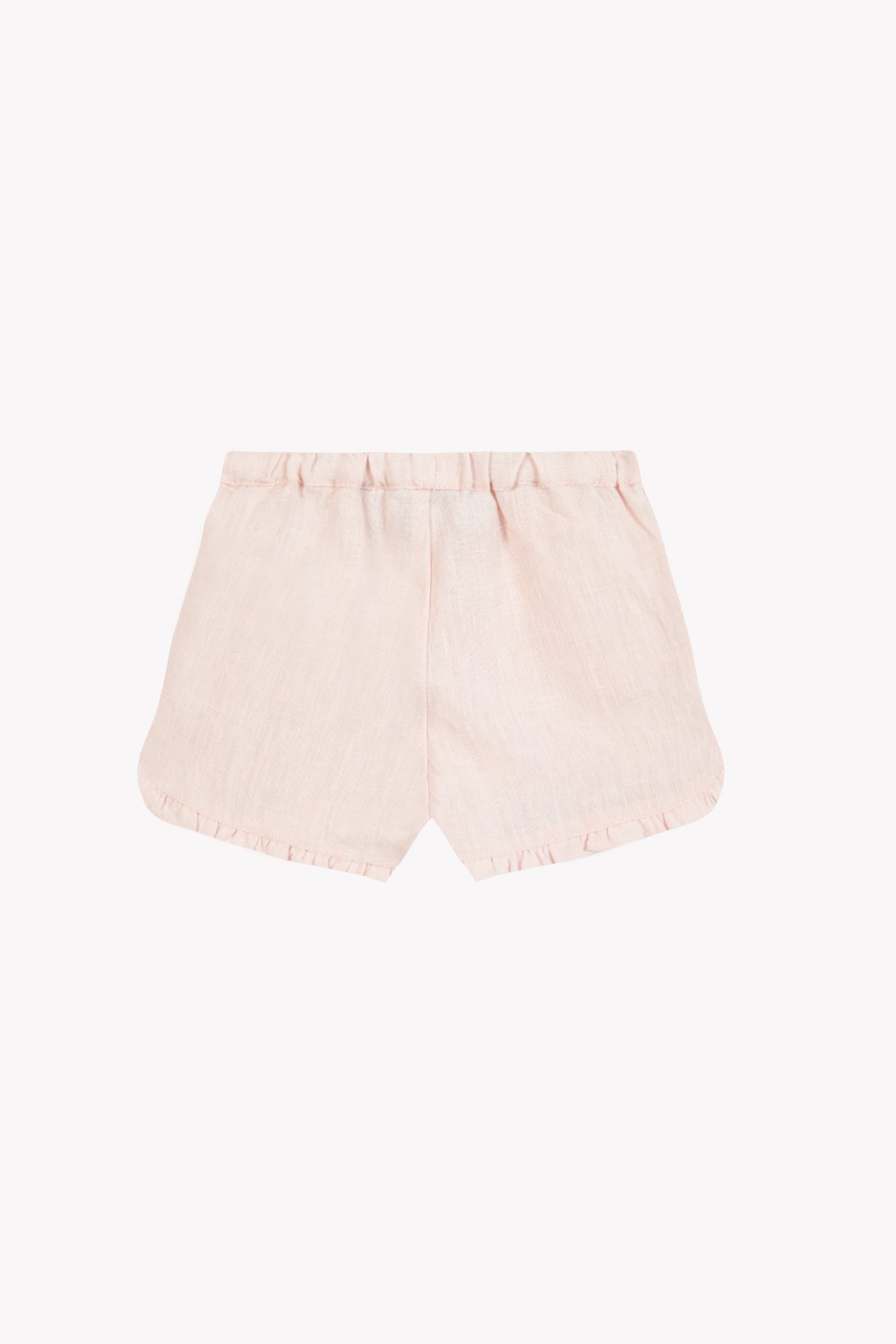 Kurze Hose - Blassrosa Leinen