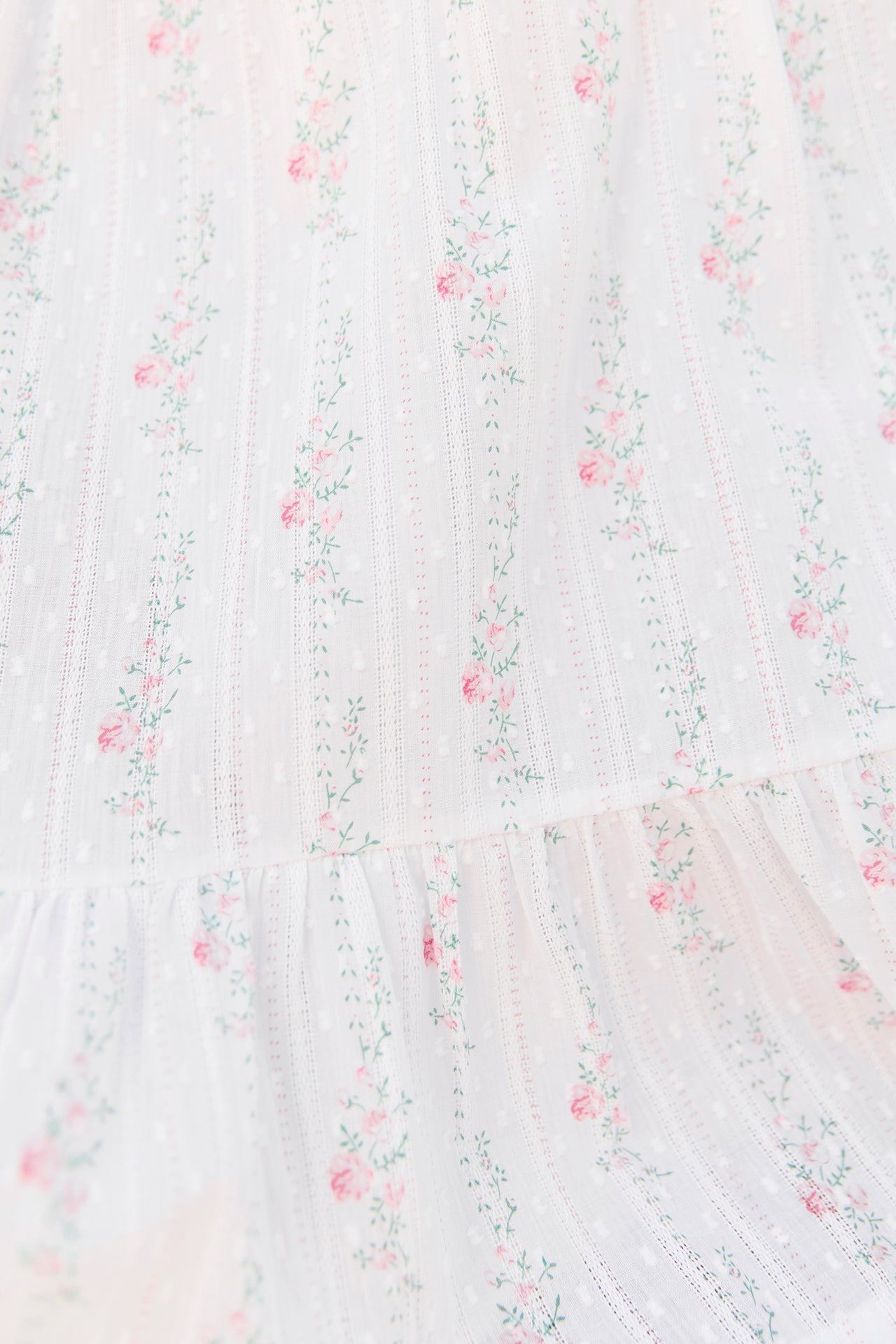 Kleid - Baumwolle Weiss Blumendetail