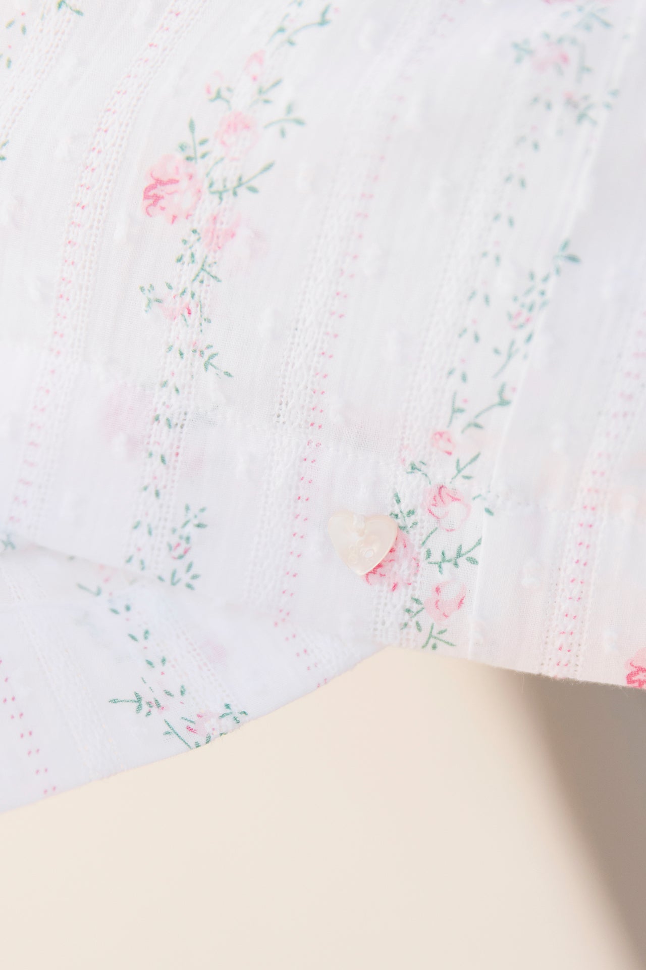 Kleid - Baumwolle Weiss Blumendetail