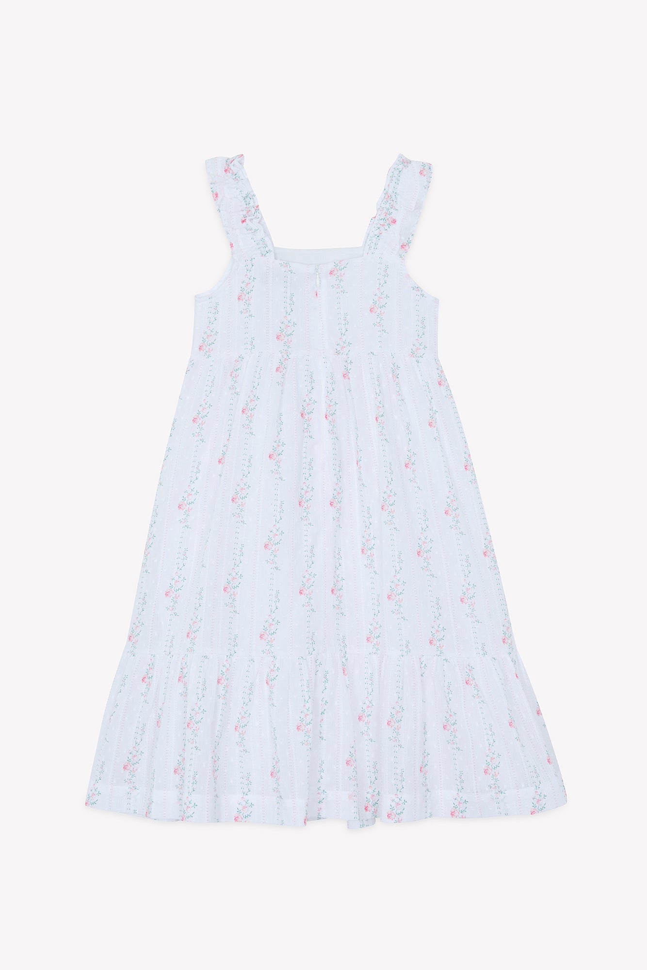 Kleid - Baumwolle Weiss Blumendetail