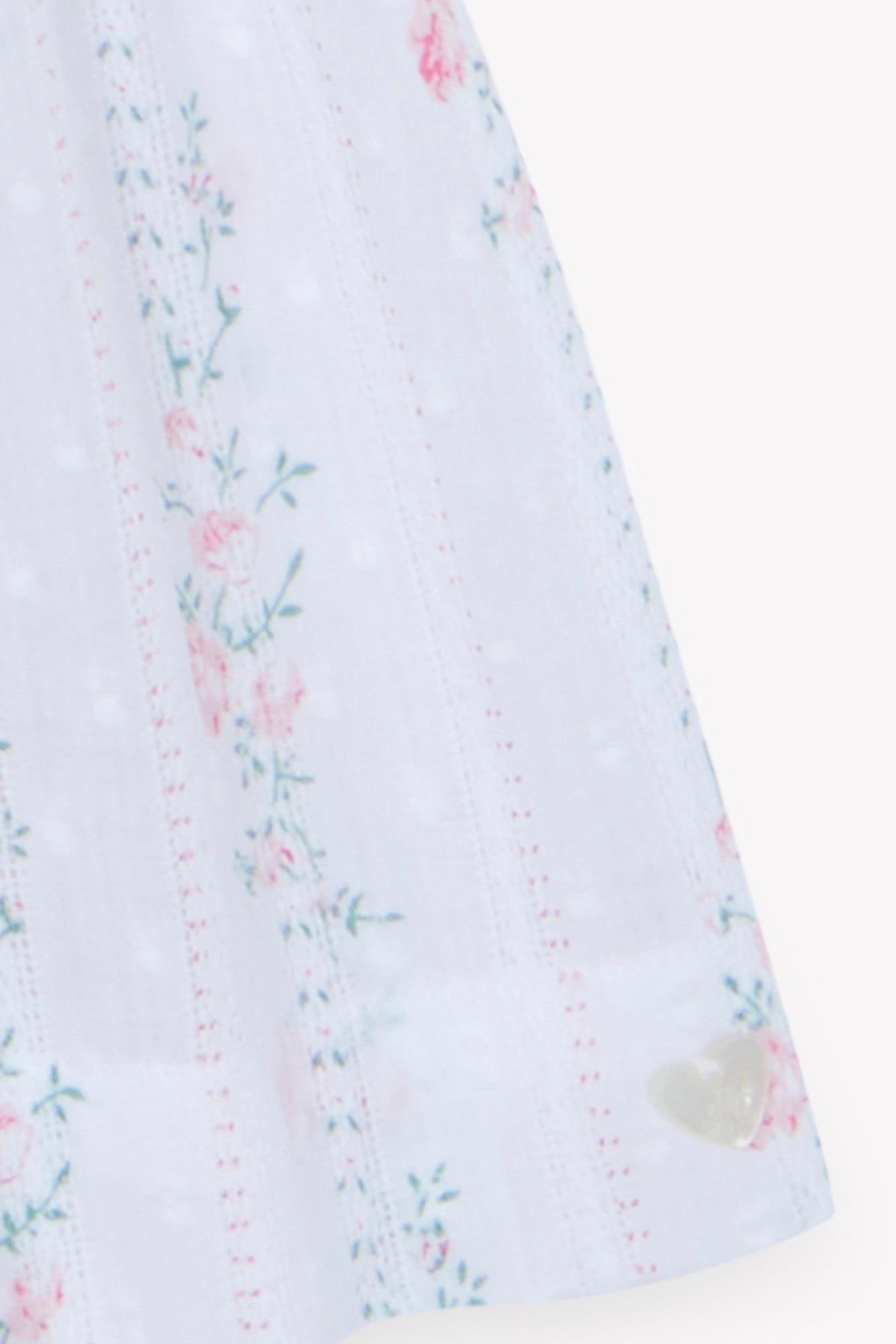 Kleid - Baumwolle Weiss Blumendetail