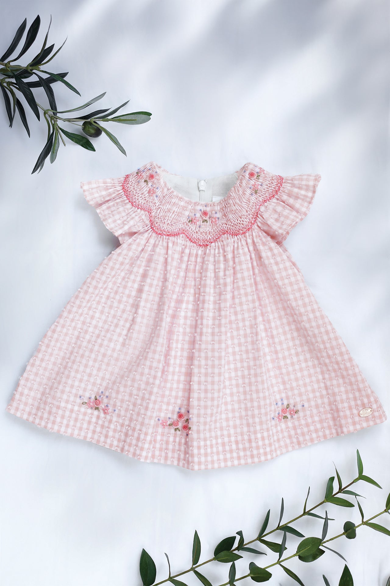 Vestido - Rosa patrón de algodón Vichy