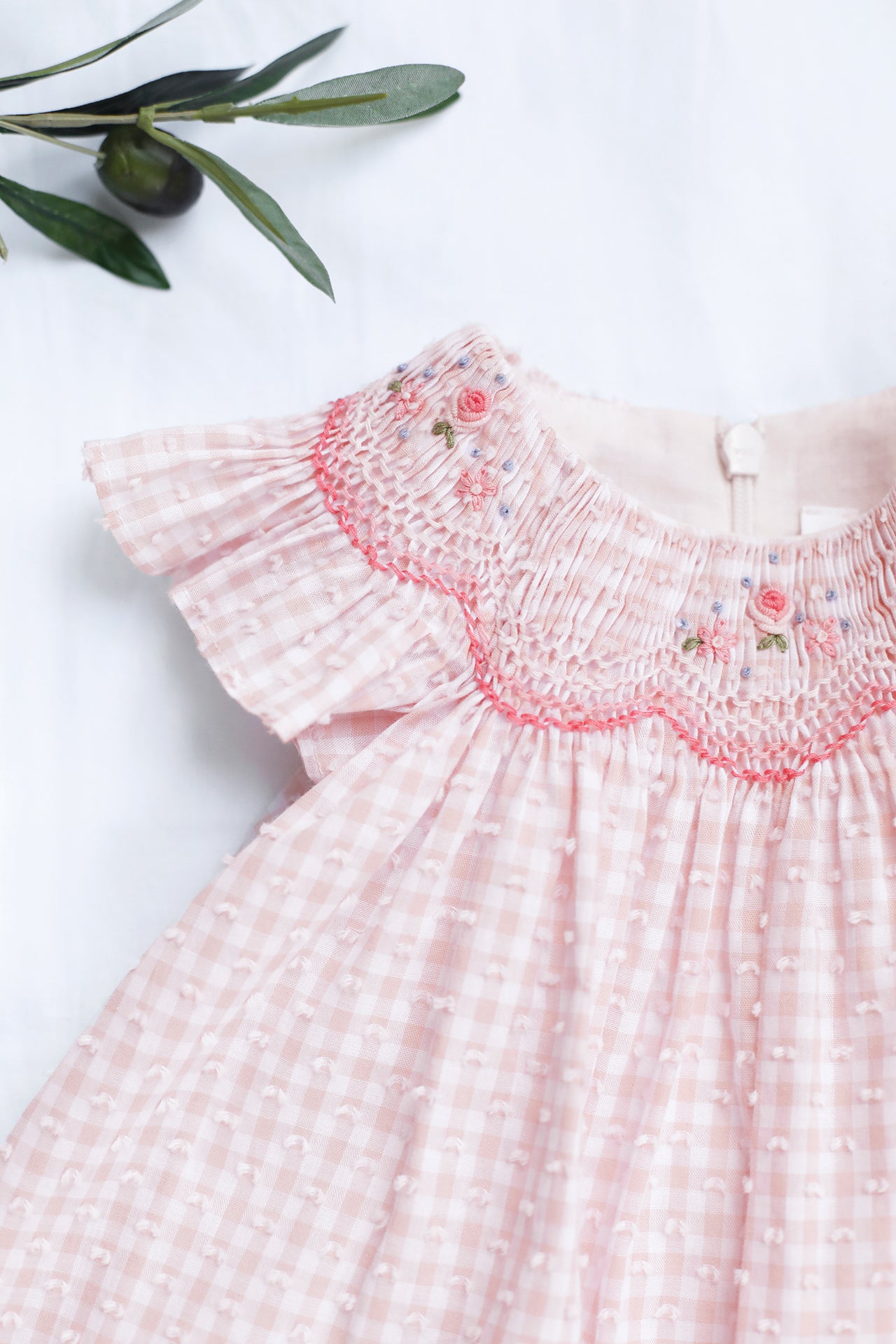 Vestido - Rosa patrón de algodón Vichy