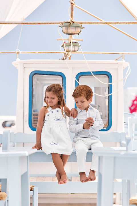 Vestito - Bianco cotone Ricamo - Image principale