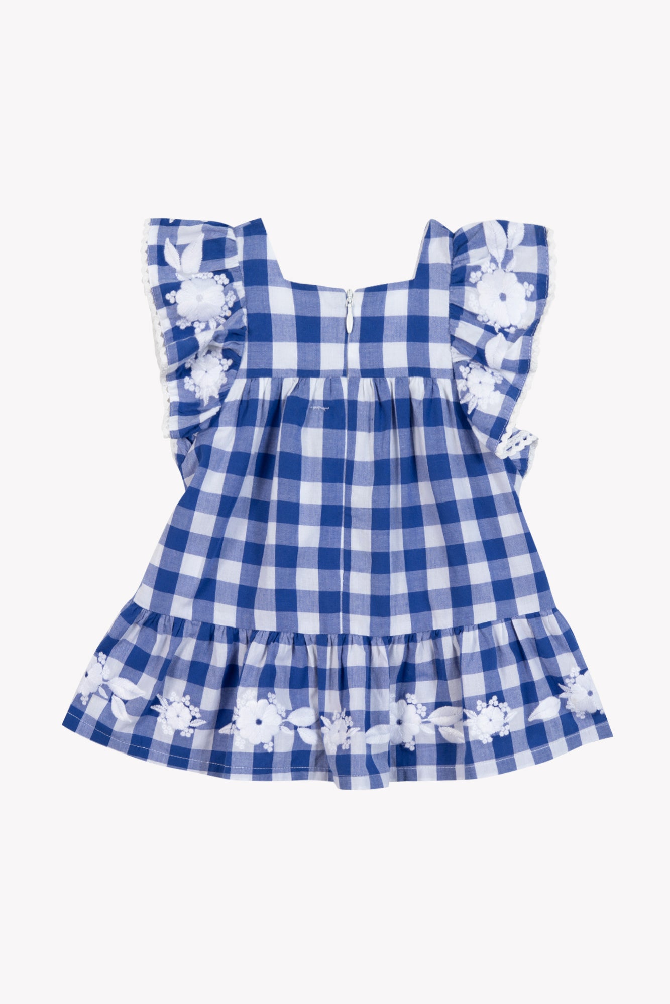 Dress - Blue pattern Two-tone gingham girl