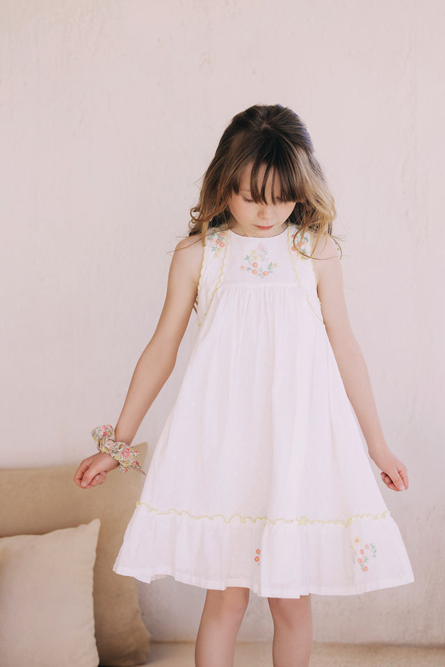 Robe - Blanc coton plumetis - Image principale
