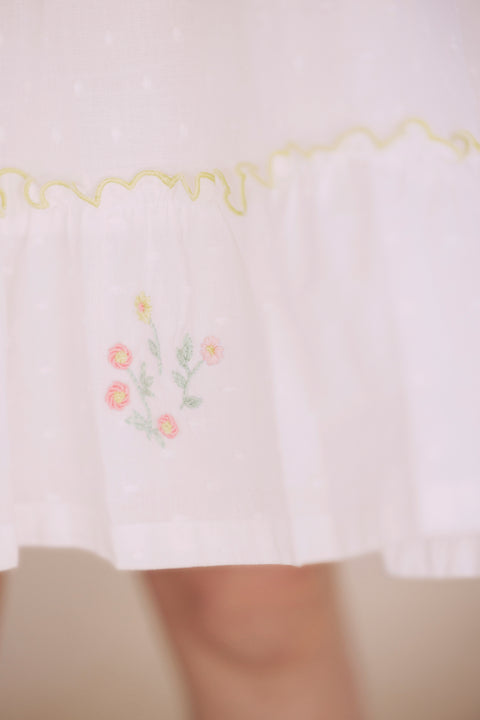 Robe - Blanc coton plumetis - Image principale