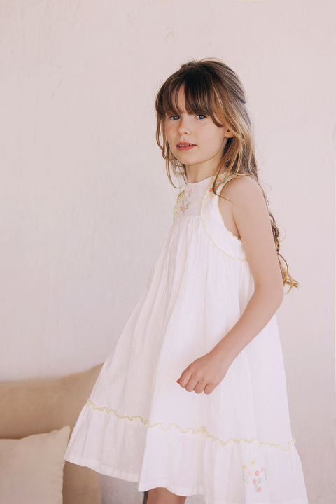 Robe - Blanc coton plumetis - Image principale