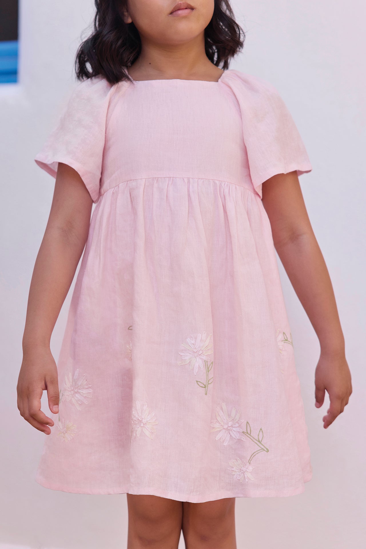 Robe - Rose broderie ruban