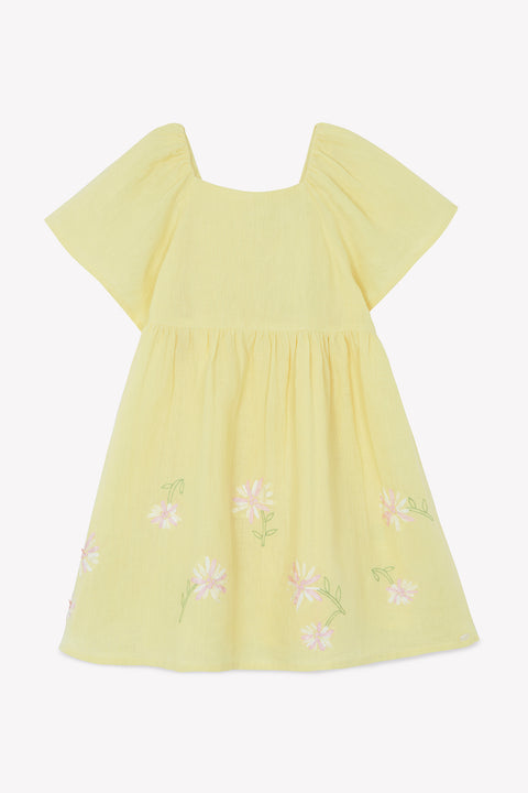Vestido - cítricos Lino Bordado Listón - Image principale