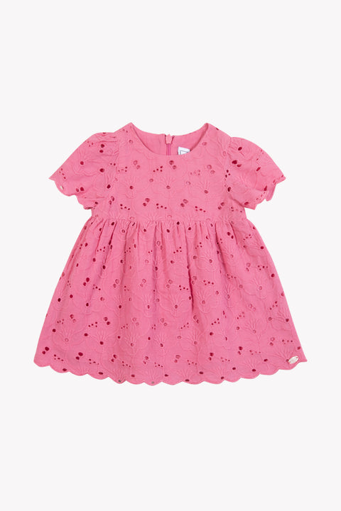 Vestido - Rosa algodon Bordado ingles - Image principale