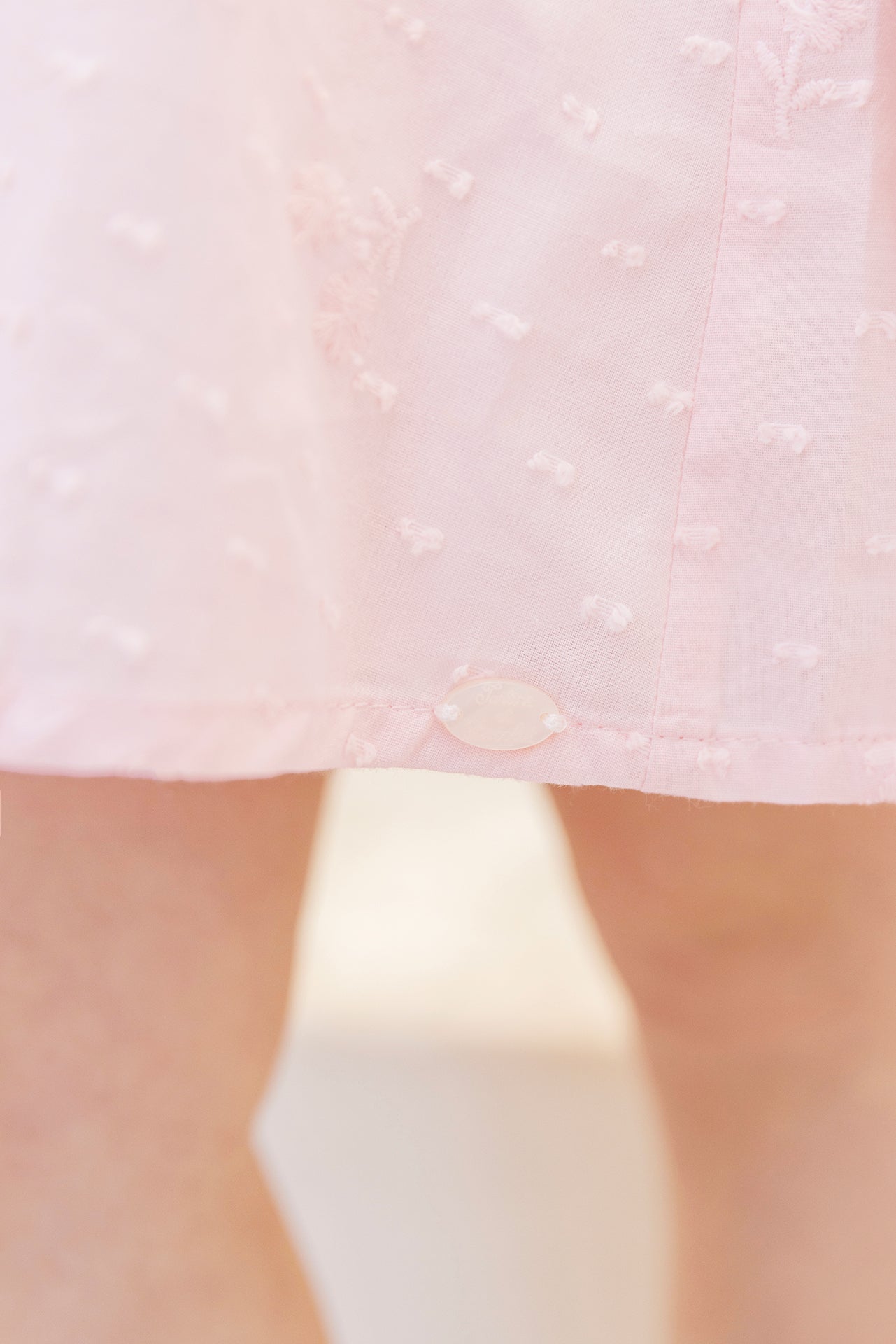 Dress - Pink powdered cotton Peter pan collar