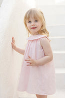 Dress - Pink powdered cotton Peter pan collar