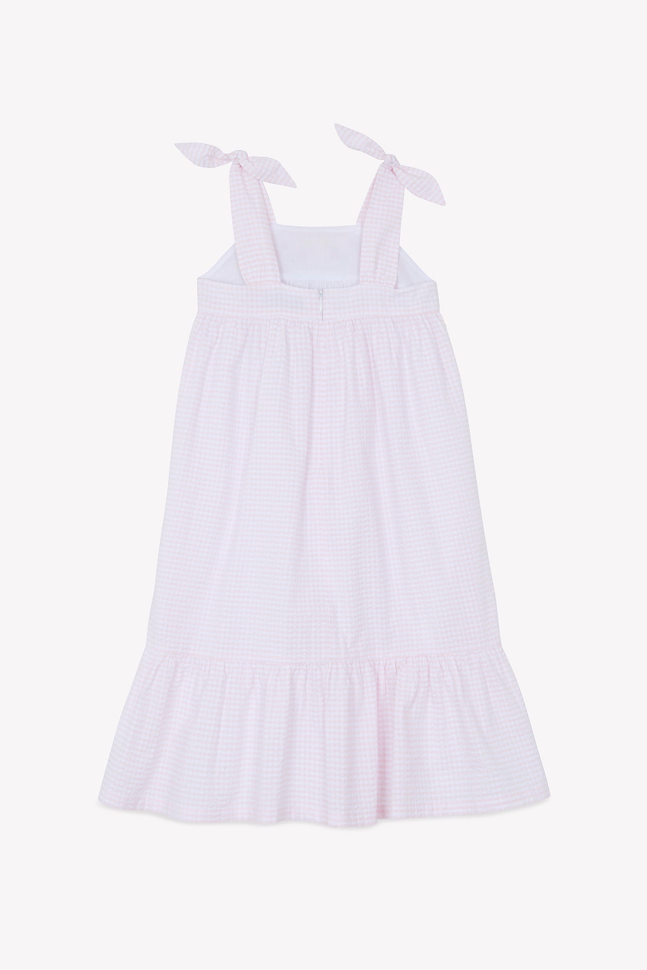 Vestido - Rosa pálido patrón de algodón Vichy