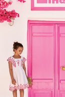 Robe - Blanc coton broderie percée