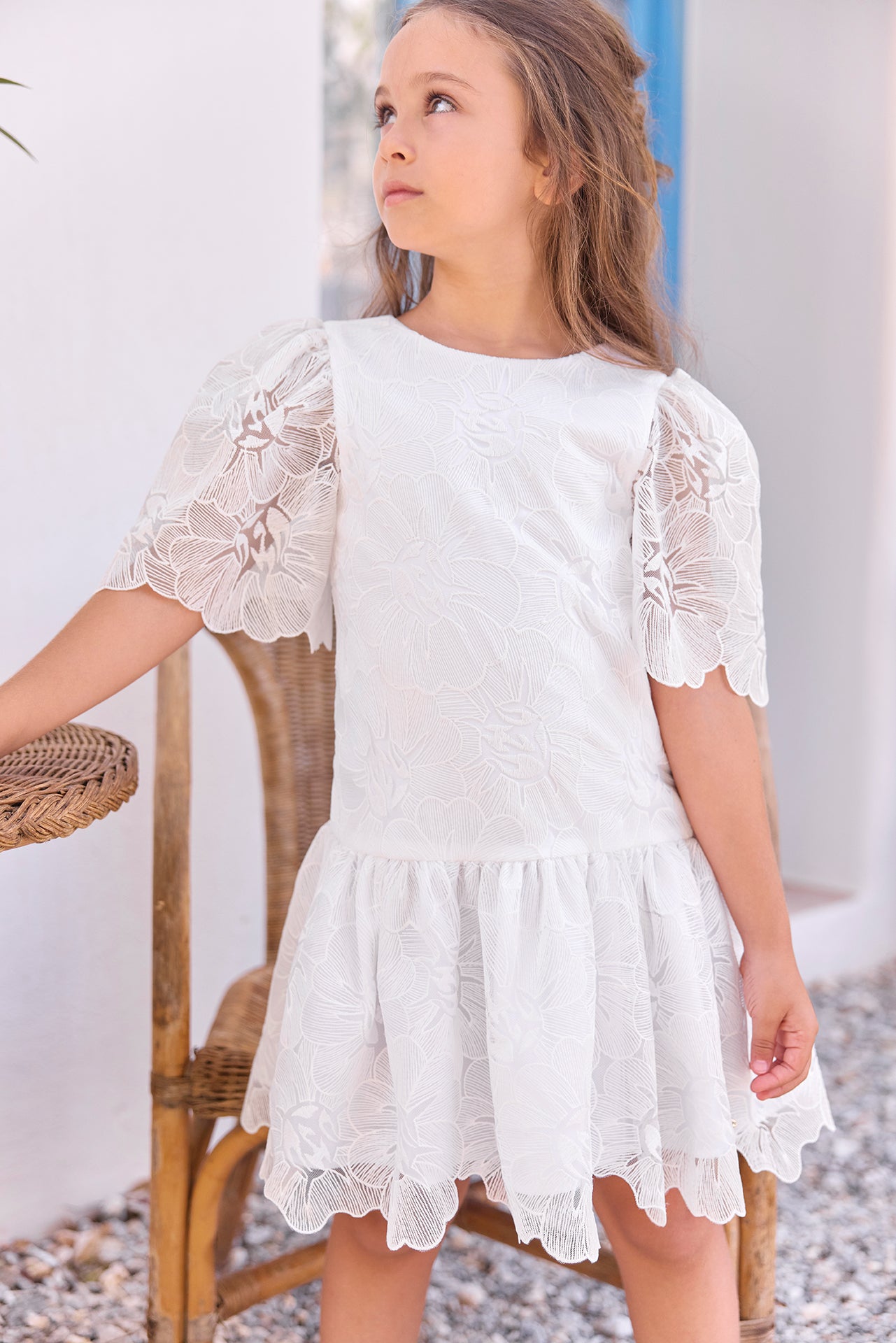 Jurk - Wit Ceremonie bloemig