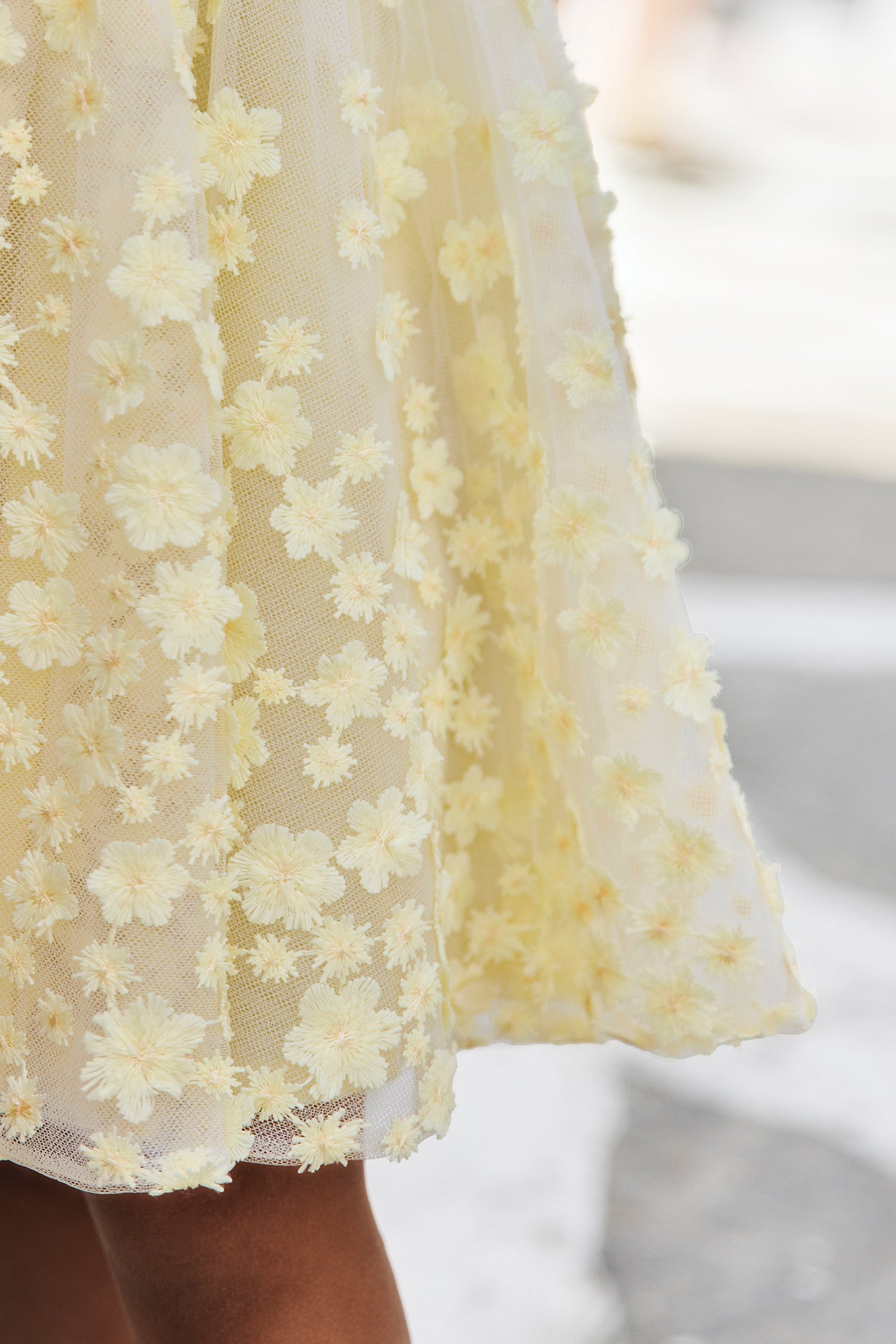 Vestido - Amarillo flores de tul